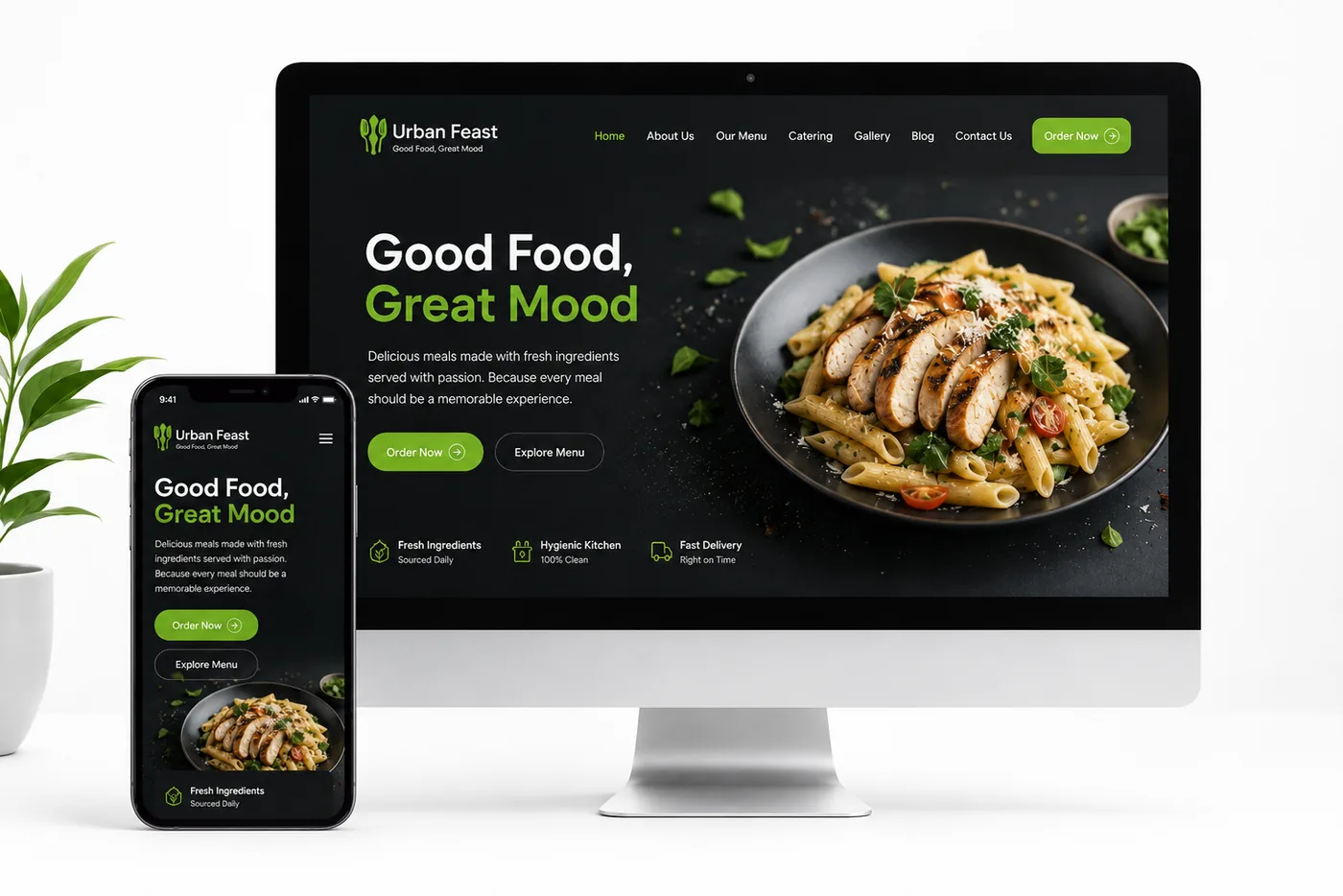 Urban Feast concept website mockup